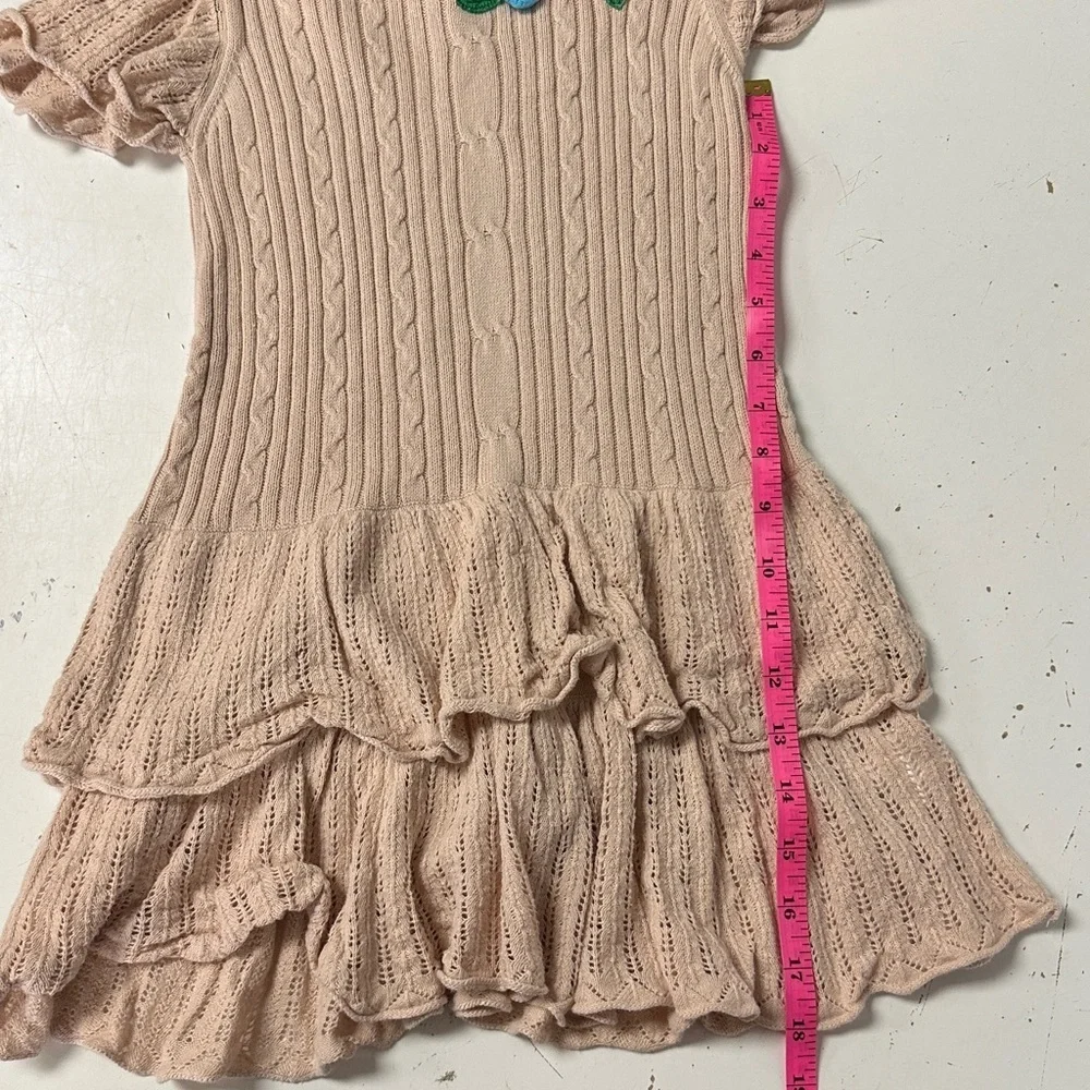 Hanna Andersson Gabriella Crochet Tiered Floral Sweater Dress 5 110